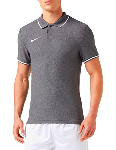 NIKE Club19 Camiseta de Manga Corta, Hombre, Charcoal Heathr/White, S