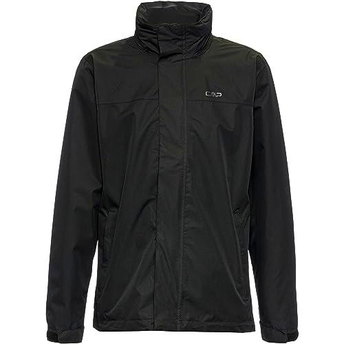 CMP Hombre con Capucha Desmontable-39x7367 Chaqueta de Lluvia, Negro, 46