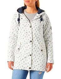 Ankerglut Damen Friesennerz Regenmantel Regenjacke mit Kapuze Gefüttert Wasserdicht Wetterfest Übergangsjacke #ankerglutwolke Chaqueta para Lluvia