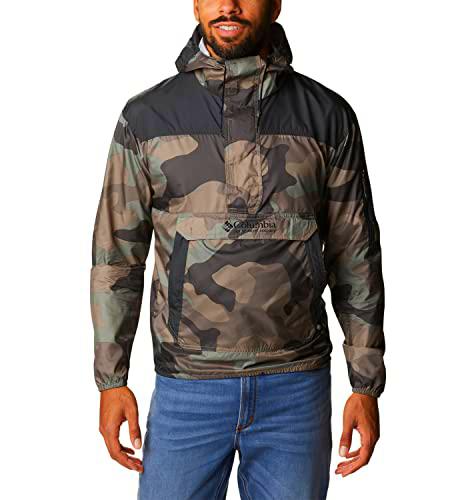 Columbia Hombre Chaqueta Cortavientos Ligera, Cypress Mod Camo Print, Shark, XXL