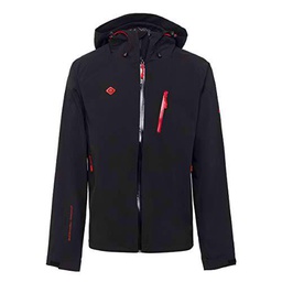 Izas Karako Chaqueta Impermeable, Hombre, Negro/Rojo, 3XL