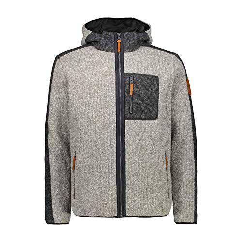 CMP Giacca con Cappuccio fisso Wooltech Chaqueta, Hombre, Grey M, 46