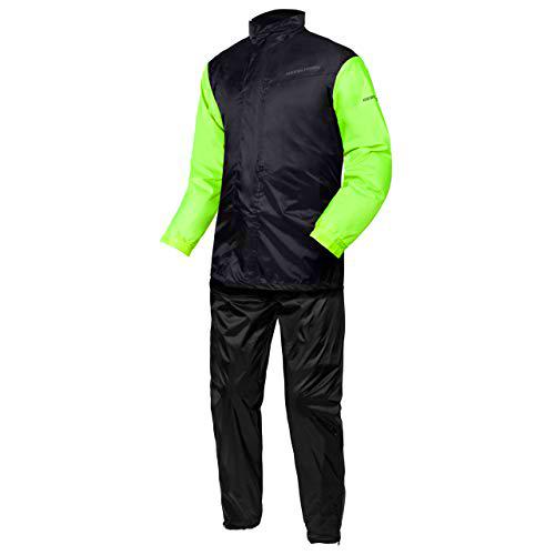 REBELHORN Rain Traje Impermeable de Moto | Dos Piezas | Costuras Laminadas | Cordones Elásticos | Elementos Reflectantes