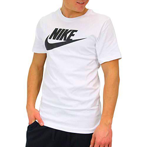 Nike M NSW tee Icon Futura Camiseta, Blanco (White/Black), M Hombre