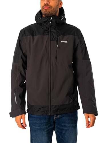 Regatta Men's Waterproof Jacket Highton Stretch III-Chaqueta Impermeable con Cremallera Completa para Hombre, Negro, 3XL