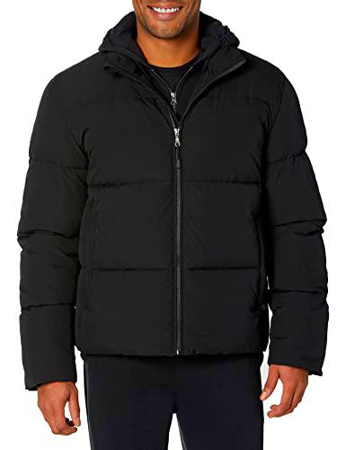 Amazon Essentials Plumífero de Cuello Mock (Disponible en Tallas Grandes) Hombre, Negro, XL