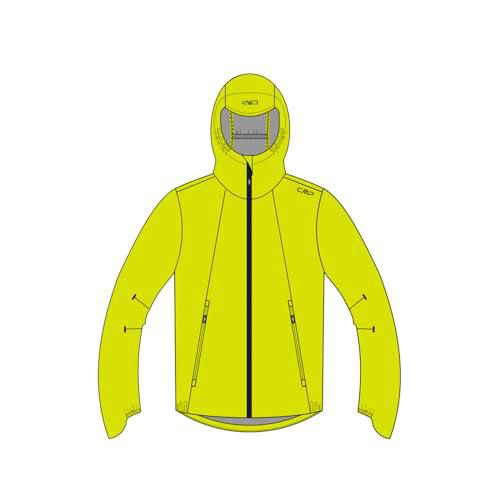 CMP - Chaqueta para hombre de 2 capas con capucha fija, Lime, 50