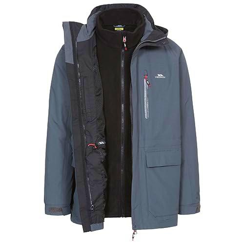 TRESPASS Edgewater II - Chaqueta impermeable 3 en 1 con forro polar interior extraíble