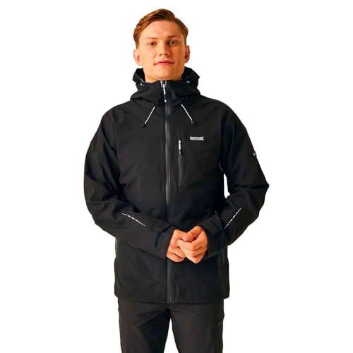 Regatta Men's Waterproof Jacket Chaqueta Okara Transpirable Impermeable con Cremallera Completa para Hombre, Negro, L