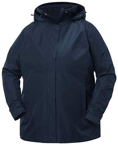 Helly Hansen Mujer Chubasquero Aden Plus, 3X, Azul marino