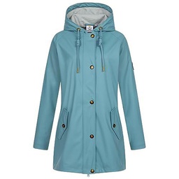 Ankerglut Damen Friesennerz Regenmantel Regenjacke mit Kapuze Gefüttert Wasserdicht Wetterfest Windbreaker Übergangsjacke #aheaven Chaqueta para Lluvia