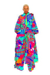 CHAOUICHE Chubasquero para Mujer , Downtown La Print, XXXXXL