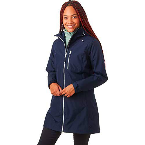 Helly Hansen Mujer Chubasquero Largo Belfast, XS, Azul marino