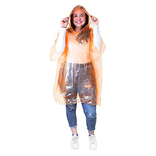 eBuyGB Pack de 5 ponchos de lluvia unisex para adultos con capucha