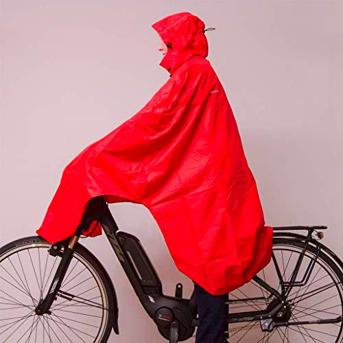 LOWLAND OUTDOOR® Poncho de lluvia para bicicleta, color rojo