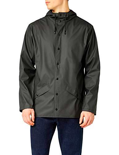 RAINS Waterproof Short Chaqueta, Negro, X-Small para Hombre