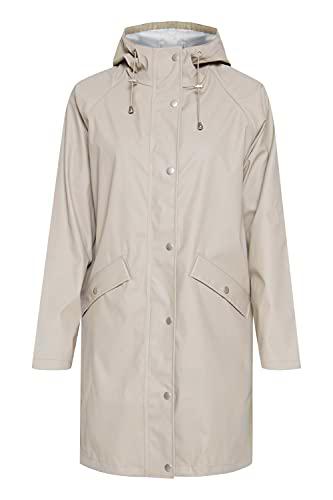 ICHI Abrigo de Lluvia Mujer Tazi sí Beige (Feather Gray 10080) 38