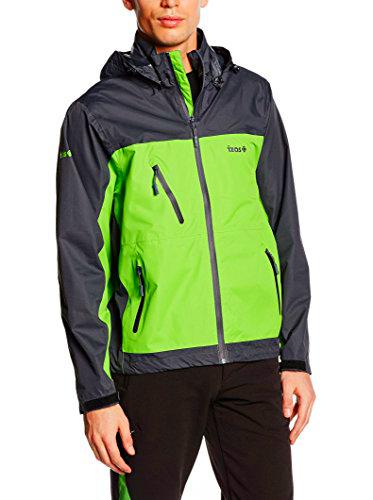 Izas Pats Chaqueta Impermeable, Hombre, Verde Claro/Gris Oscuro, M