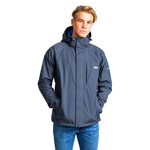 Trespass Edwards II - Chaqueta impermeable para hombre con capucha oculta