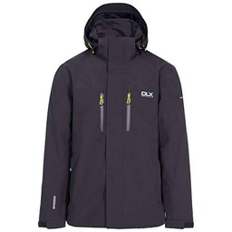 DLX Chaqueta impermeable para hombre Oswalt con capucha extraíble y cremalleras de ventilación en las axilas