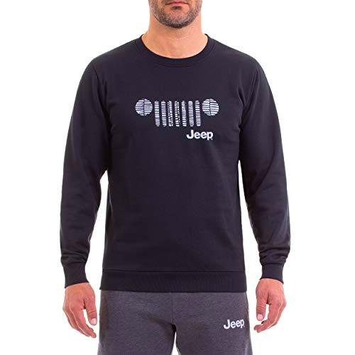 Jeep Girocollo Invernale per con Stampa Griglia Sul Petto E Logo Camiseta