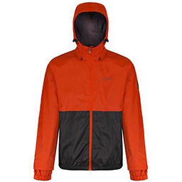 Regatta Akka Chaqueta Impermeable, Hombre, Naranja Quemado/Hierro, Large