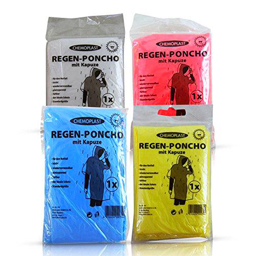 Filmer Poncho Impermeable con Capucha, Poncho de Emergencia