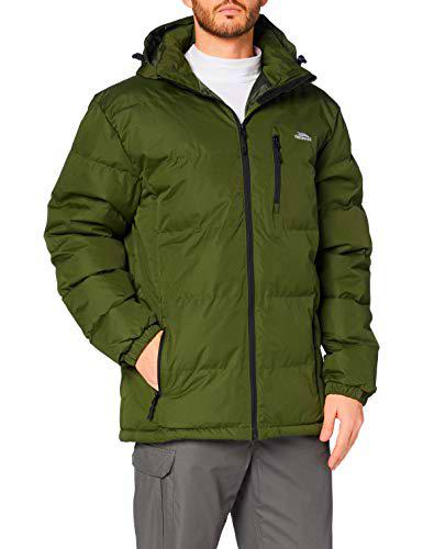 Trespass Clip, Moss, XL, cálido acolchado impermeable chaqueta con capucha extraíble para hombre, XL, verde