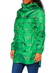 Joules Golightly Chaqueta para Lluvia, Green Dogs, 46 para Mujer