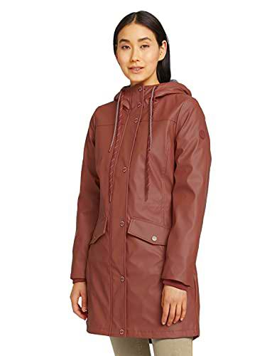 Tom Tailor 1026984 Chaqueta para Lluvia, 27470 Dark Maroon Red