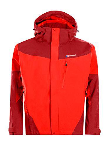 Berghaus Arran Chaqueta Impermeable, Hombre, Volcano/Red Dahlia, Medium