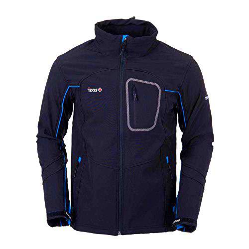 Izas Mogen Chaqueta Softshell, Hombre, Negro/Azul Royal, M