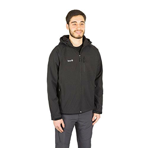 Izas Haiti Chaqueta Softshell con Capucha, Hombre, Negro, L