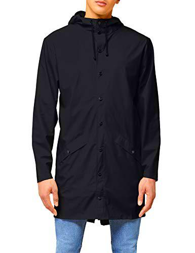 Rains Long Jacket, impermeable Hombre, negro, Medium/Large (Talla fabricante: Medium/Large)