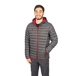 Izas Gabes Chaqueta De Fibra Ultraligera, Hombre, Gris Oscuro/Rojo Mineral, L