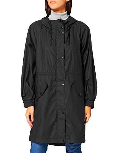 Only Onlkarla Raincoat Otw Abrigo para Lluvia, Negro