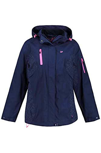 Ulla Popken Chaqueta impermeable para mujer, con capucha y sistema modular