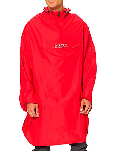 PRO-X elements Paso Poncho, Unisex Adulto, Rojo, Extra-Small/Small