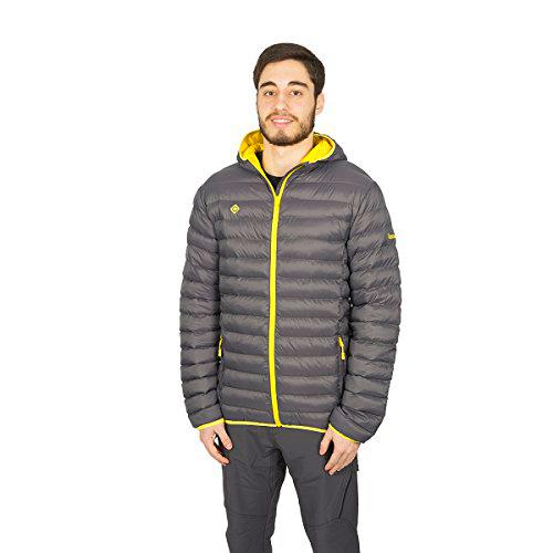 Izas Gabes Chaqueta De Fibra Ultraligera, Hombre, Gris Oscuro/Amarillo, L