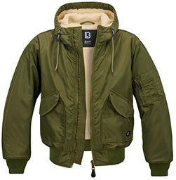 Brandit Chaqueta CWU, Verde con Capucha, XXXL para Hombre