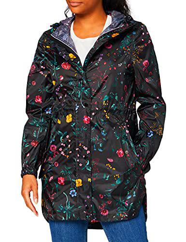 Joules Golightly Chaqueta para Lluvia, Negro (Floral)