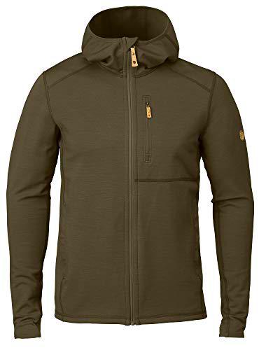 FJALLRAVEN Keb Fleece Hoodie M Sudadera, Hombre, Verde (Dark Olive), XS