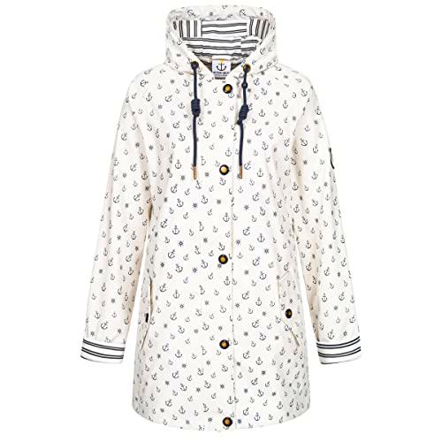 Ankerglut Damen Friesennerz Regenmantel Regenjacke mit Kapuze Wasserdicht Wetterfest Windbreaker Übergangsjacke #ankerglutzauber Chaqueta para Lluvia