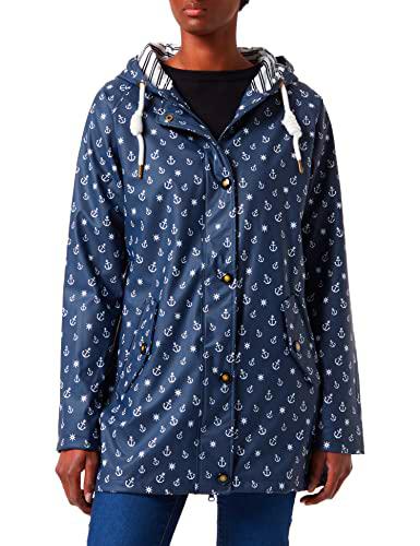 Ankerglut Damen Friesennerz Regenmantel Regenjacke mit Kapuze Wasserdicht Wetterfest Windbreaker Übergangsjacke #ankerglutzauber Chaqueta para Lluvia