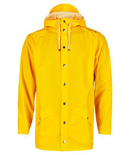 RAINS Jacket, Abrigo Para Lluvia Hombre, Amarillo, S