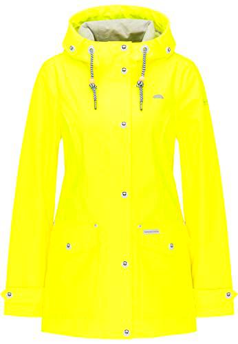 SCHMUDDELWEDDA Chubasquero, Amarillo Fluorescente, S para Mujer