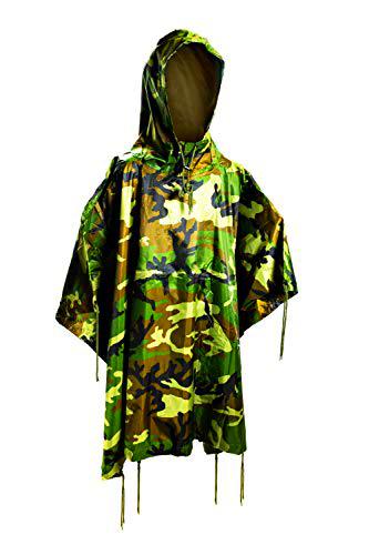 Mil-Tec Poncho-10630020 Poncho, Woodland, 210 x 150 cm para Hombre