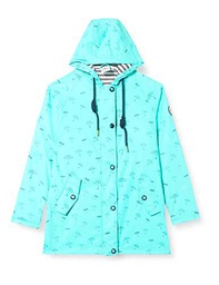 Ankerglut Damen Friesennerz Regenmantel Regenjacke mit Kapuze Gefüttert Wasserdicht Wetterfest Übergangsjacke #ankerglutbucht Chaqueta para Lluvia