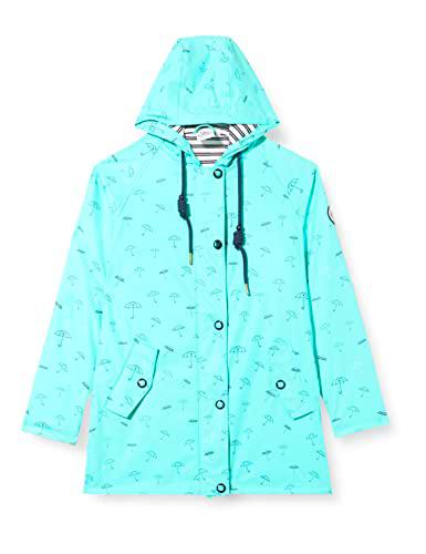 Ankerglut Damen Friesennerz Regenmantel Regenjacke mit Kapuze Gefüttert Wasserdicht Wetterfest Übergangsjacke #ankerglutbucht Chaqueta para Lluvia