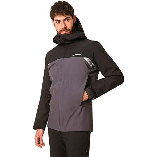 Berghaus Chombu Chaqueta Impermeable, Hombre, Gris Pinstripe/Jet Blk/Mon, S